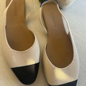 Rothy's Cream and Black Loafers